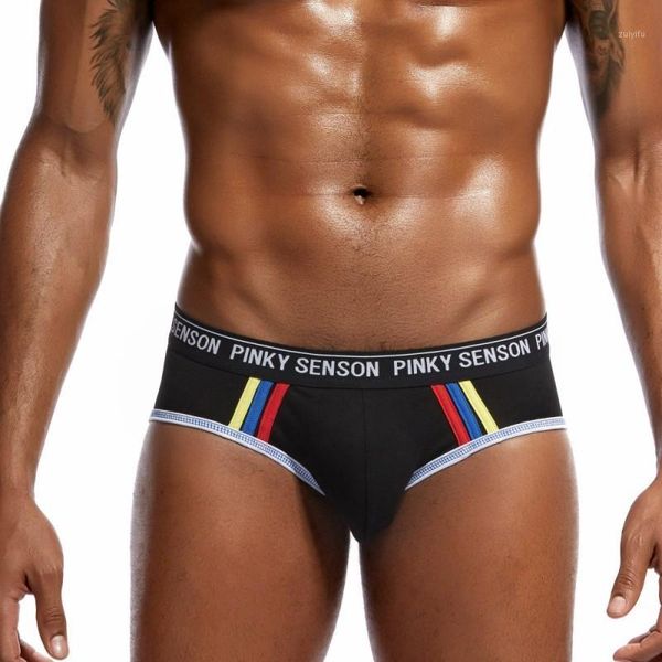 

pinky senson brand gay underwear male fashion panties low-waist briefs men solid underwear cotton briefs1, Black;white
