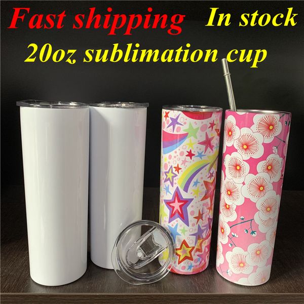 

sublimation tumbler blank diy 20oz stainless steel skinny tumbler diy straight cups white beer coffee mugs diy gift in stock yfa2455