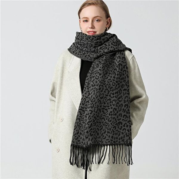

fashion 2020 new style leopard print women scarf winter warm cashmere scarves lady knit shawls foulard female neck pashmina wmtivj bdesybag, Blue;gray