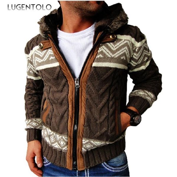 

men's sweaters sweater men hooded autumn casual cardigan large size slim zipper long-sleeve warm jacket lugentolo, White;black