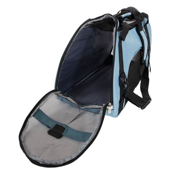 

hollow-out portable waterproof handbag light blue color size l pet bag breathable for dog
