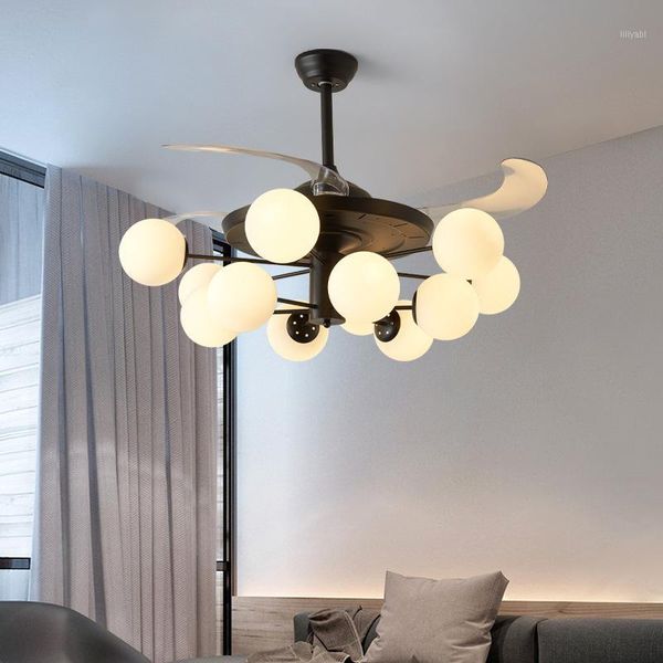 

electric fans fan light ceiling for living room dining fixture remote control and wall switch together1