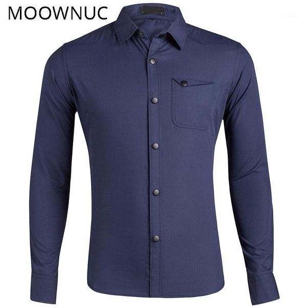 

new 2019 fashion shirts male brand solid smart casual no ironing us size men summer autumn long sleeve formal wear moownuc mwc1, White;black