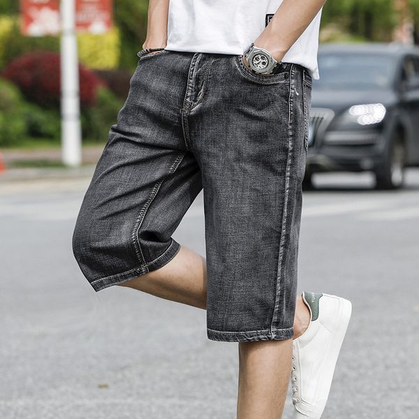 

jeans men of summer fina smoke gray stretch leg wide straight casual large shorts fyu8, White;black