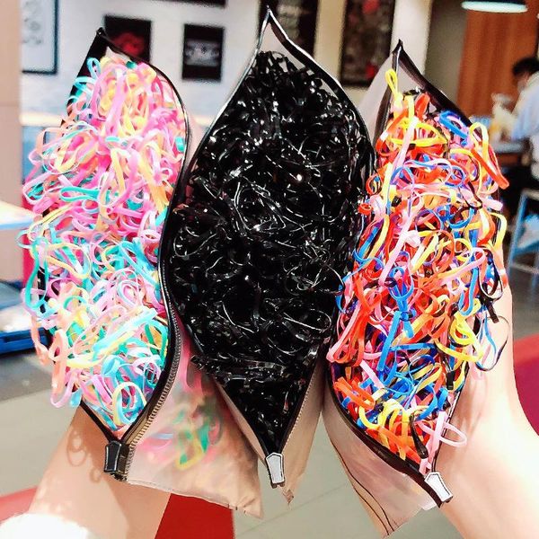 

hair accessories 2000pcs colorful girls elastic bands children rubber band scrunchie ponytail holder gum for, Slivery;white