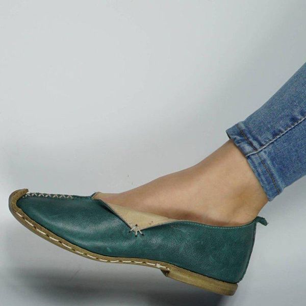 

2020 women flat 2020 woman female shallow sewing shoes big size 43 autumn retro loafers casual leather women's solid footwear, Black