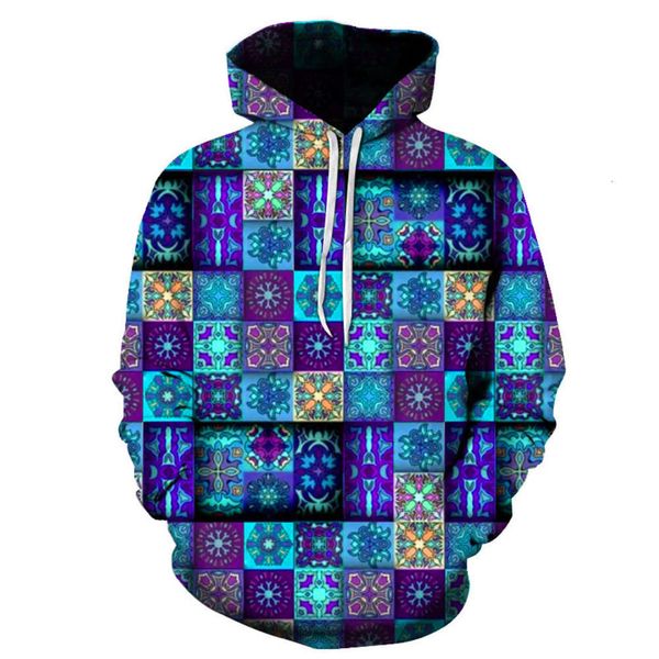 

2020 creative three dimensional cube 3d digital printing hooded sweater pullovers hoodies for men outdoor jacket sportswear tracksuits, Black
