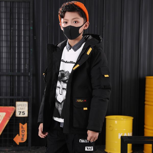 

clothing 2020 new down cotton padded clothes for boys and children's thickened warm coat, Blue;gray