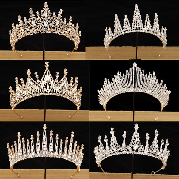 

bridal headdress female 18-year-old wedding dress high-end atmosphere queen princess crown, Silver