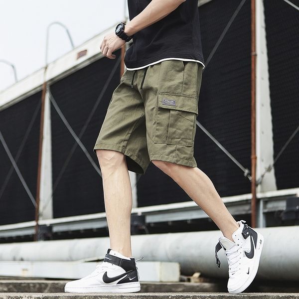

fashion brand shorts men's korean trend capris summer loose overalls and versatile casual pants, White;black