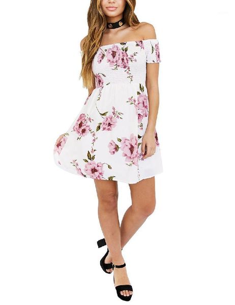 

mrwonder women charming off shoulder dress elegant flower pattern1, Black;gray