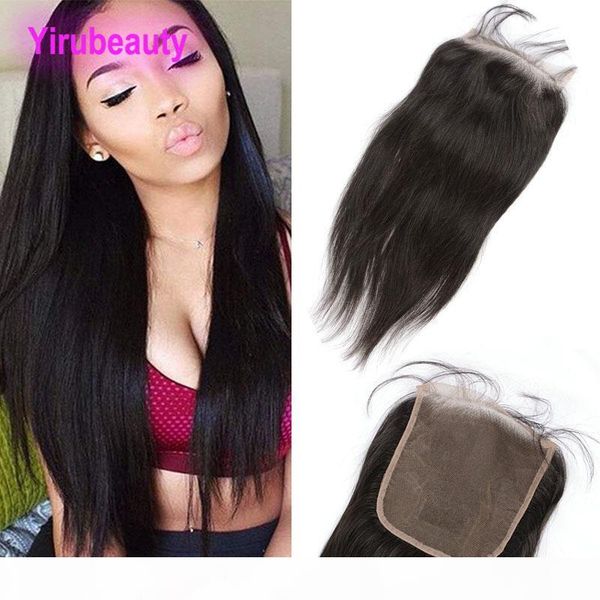 

бразильские человеческие волосы переплетений закрытие 6x6 lace закрытие шелковистой прямая 6 * 6 закрытия средние три free часть 8-20inch yi, Black;brown