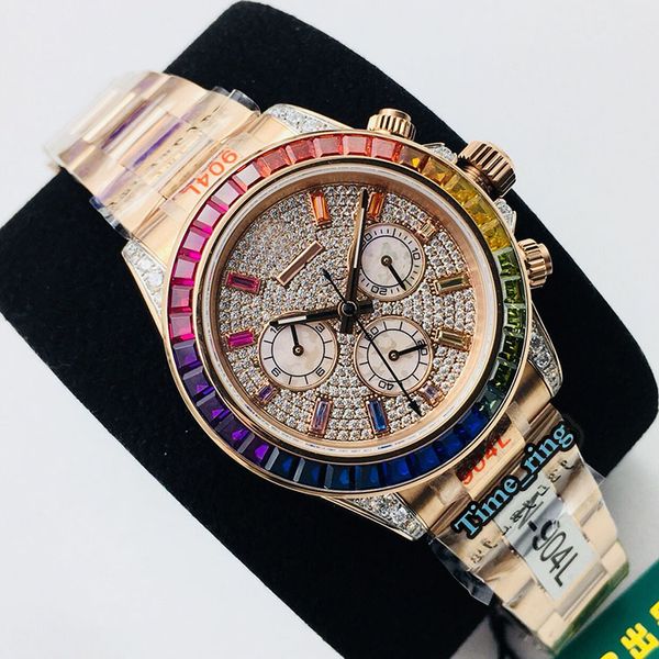 

dr version 116595 gypsophila diamond dial color diamond bezel 7750 automatic mechanical movement mens watch 904l steel band luxry watch, Slivery;brown