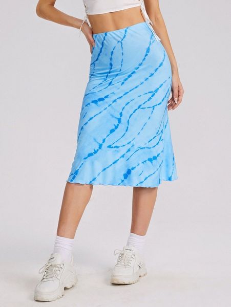 

high waist tie dye skirt m1er#, Black