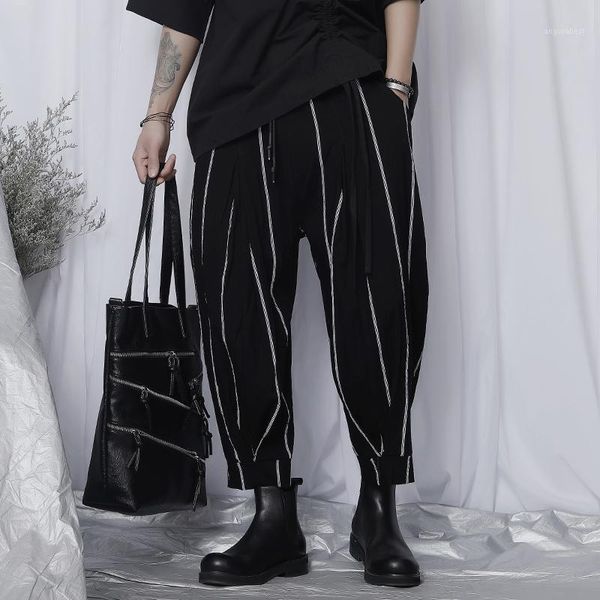 

ewq / men's wear summer 2020 casual pants new ankle-length pants loose wide leg fashionable male harlan tide 9y25371, Black