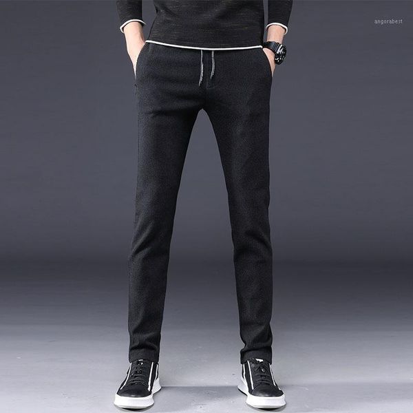 

autumn and winter new style plush thickened men's worsted casual pants1, Blue