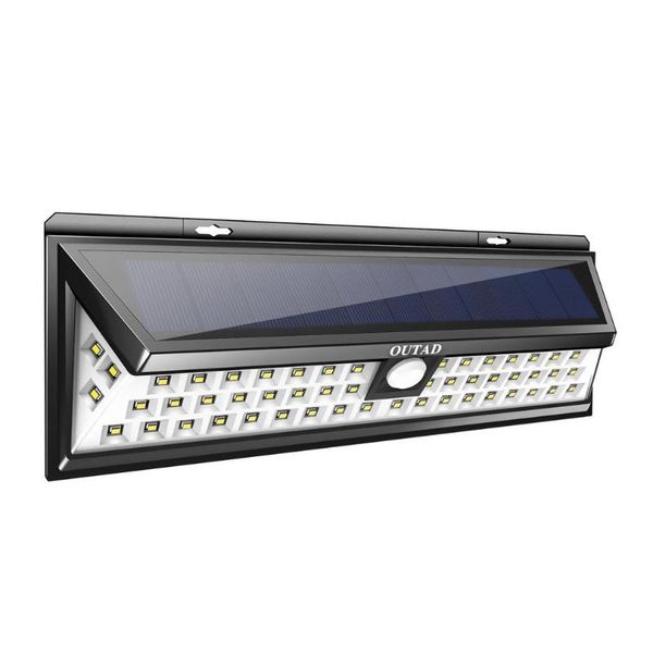 

outad 3.7v 2200ma 440lm wall mounted 120 degree sensor angle pir sensor light control dimmable 54 led solar light