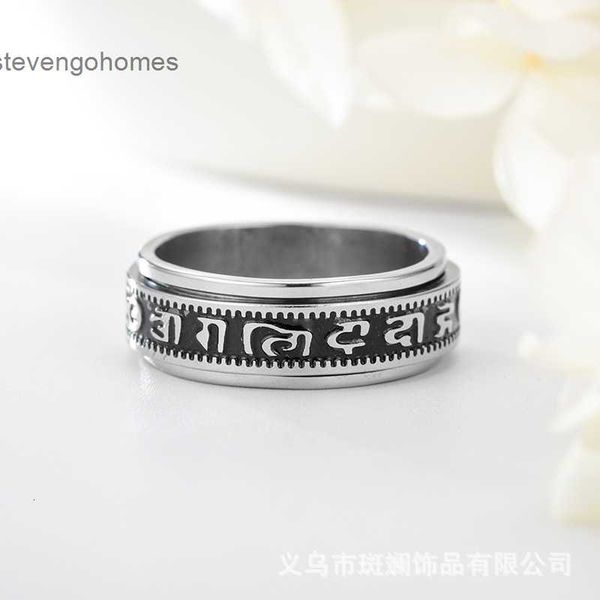 

rotatable 2020 titanium six words truth creative stainless steel student personality ring, Silver