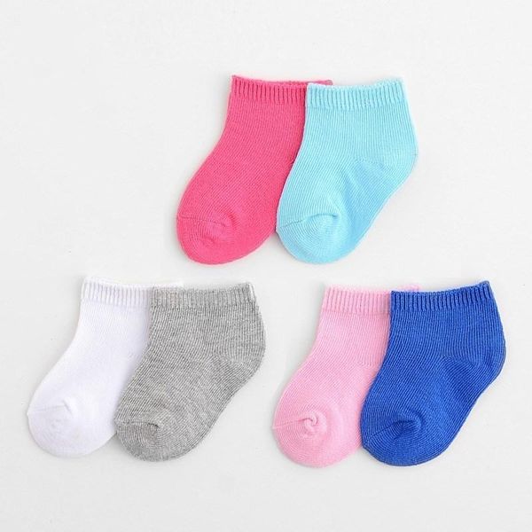 

6 pairs/lot 0-6y baby socks cotton toddler short socks elasticity newborn kids lot clothes accessories spring1, Pink;yellow