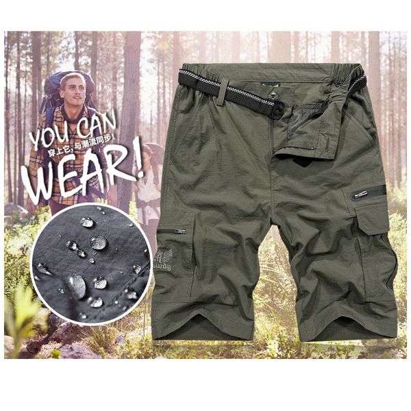 

outdoor hiking shorts men summer quick dry waterproof tactical shorts sports shorts fishing trekking 4xl p bbysok, Camo;black