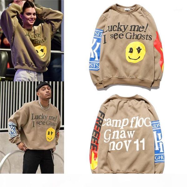 

men's hoodies "lucky me i see ghosts" logo print hoodie men women autumn winter cotton sweatshirts tour series1, Black