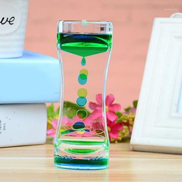 

other clocks & accessories 1pcs creative double color floating liquid oil acrylic hourglass visual movement timer home decoration tslm11