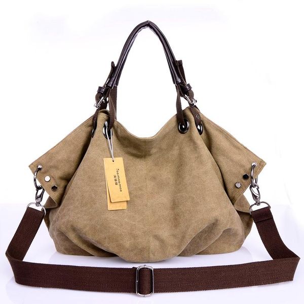 

fashion casual designer female handbag large capacity tote women canvas messenger bags female crossbody bags solid shoulder bag
