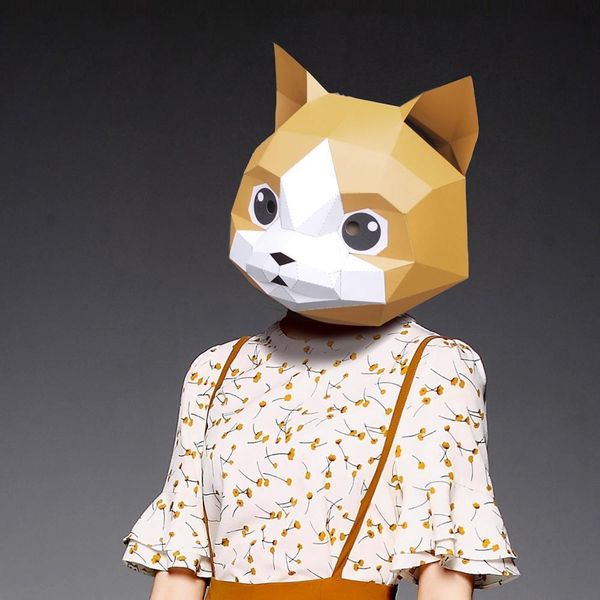 

animal cat fashion kitten costume cosplay 3d diy paper craft model mask christmas halloween prom party gift