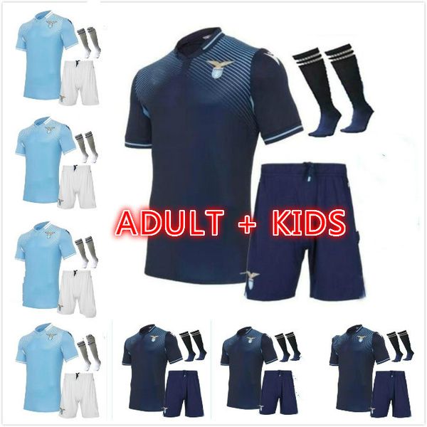 

kids kit 20 21 lazio away immobile soccer jerseys 2020 2021 lazio green luis bastos alberto sergej home men child football shirts, Black;yellow
