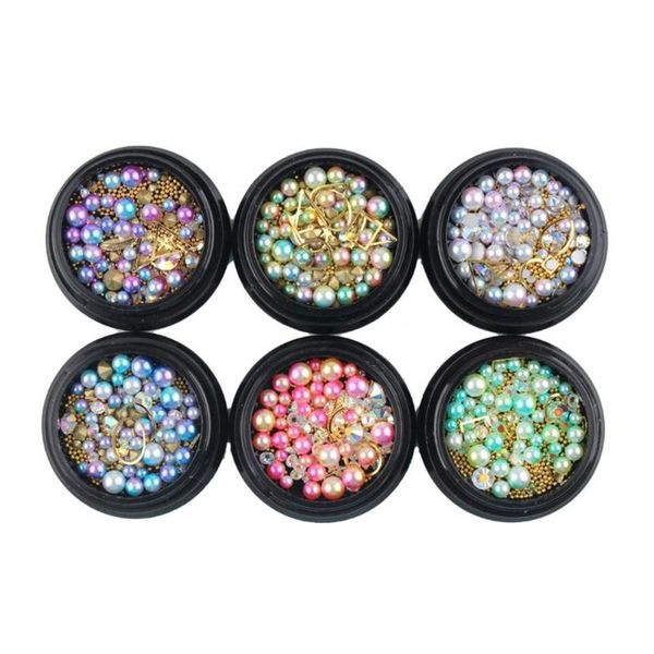 

1 box mixed colorful rhinestones for nails 3d crystal stones for nail art decorations diy design manicure diamonds, Silver;gold