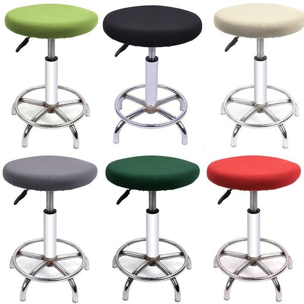 

round chair cover elastic chair seat slipcover for kitchen bar stool cover dining room solid color furniture protector decor