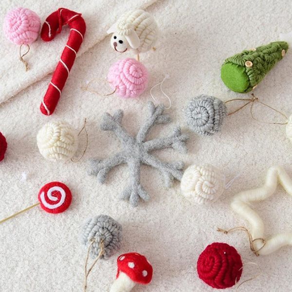 

party decoration 1pc handmade christmas wool felt balls kids room wall decor hanging nursery garland xmas ornament festival home decor1