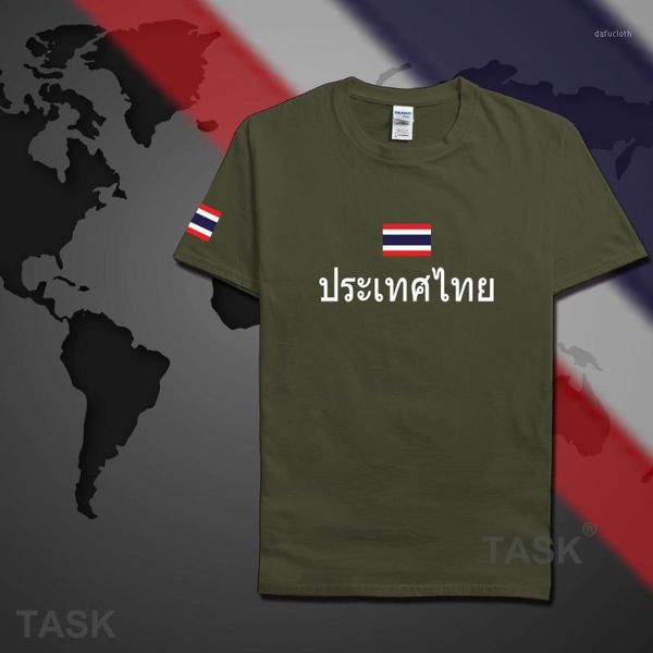 

thailand mens t shirts 2017 footballes jerseyes nations cotton t-shirt meeting fitness brand clothing tee thai country flags th1, White;black