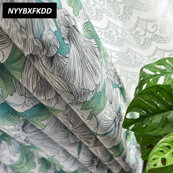 

curtain & drapes plant printed blackout curtains for bedroom living room window treatment balcony kitchen design cloth fabric1