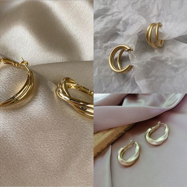 

3aj6fine gold earring slippy plated transfer bead assorted stud earring,womendangle stud earring earrings bride, Golden