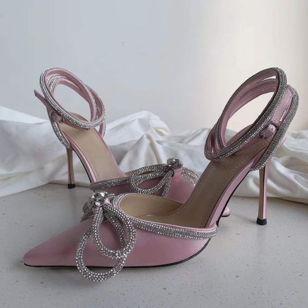 

designer shoes .5cm rhinestoneankle-strap shoes pink high-heeled sandals bow decorative banquet women'silk shoes designer factory shoe, Black