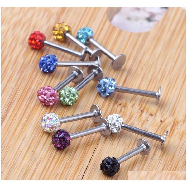 

body jewelry tragus earring 20pcs/lot mix 10 colors 6-12mm shamballa ball cz gem disco 3.5mm body jewelry li sqcsnr dh_seller2010, Black