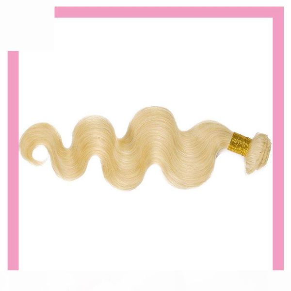 

indian virgin raw hair one piece blonde human hair wefts 613# blonde body wave bundle double wefts, Black