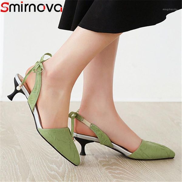 

dress shoes smirnova 2021 arrival women sandals pointed toe bowknot thin heels elegant party wedding summer ladies1, Black