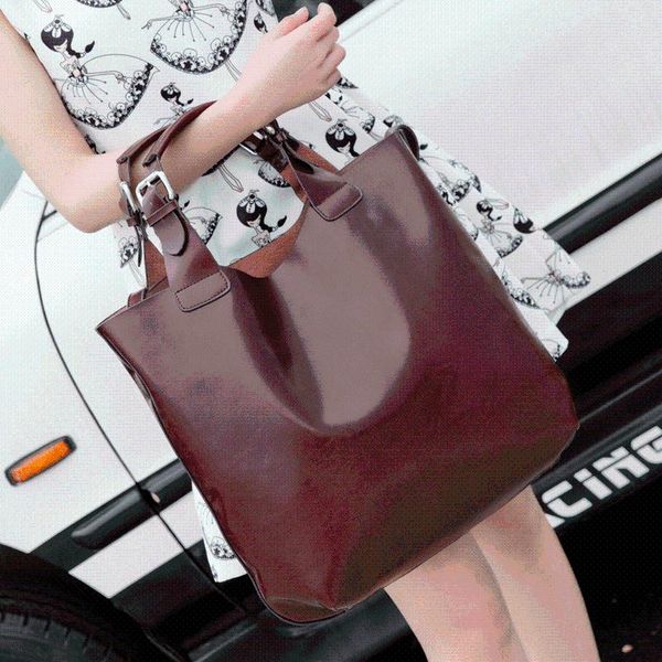 

new women's leather bags european and american fashion large-capacity cattle leather bag shopping bag shoulder handbag