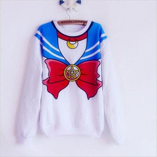 

the new 2020 sailor moon shirt harajuku kawaii cute fake imitation role playing sailor costume salmoph, Black