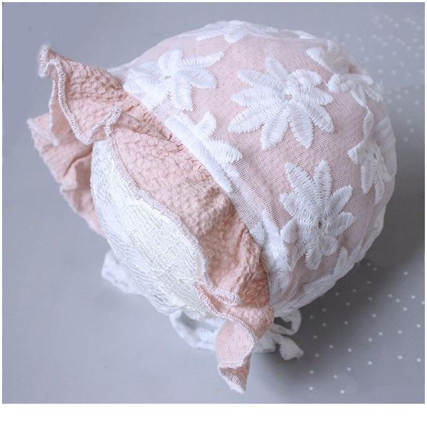 

baby girl hats solid color baby hats & caps for 0-6 months newborn babies knitted hat with lace qylglm, Yellow