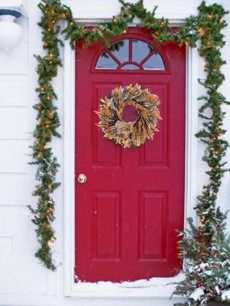 

45 cm thanksgiving rustic wheat wood pendant harvest wreath hanging fall decoration1
