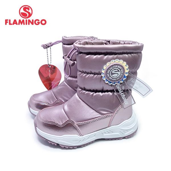 

flamingo winter wool keep warm shoes anti-slip children snow boots for girl size 26-32 202d-f1-2066, Black;grey