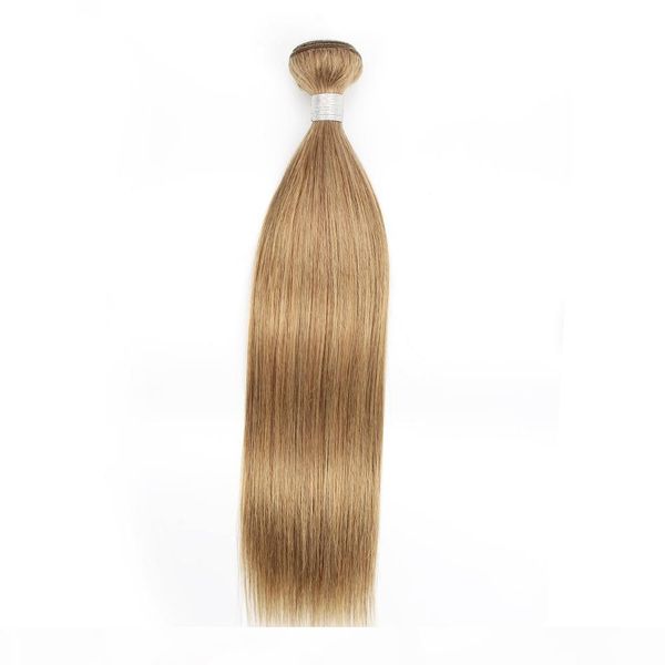 

#8 ash blonde straight hair bundles brazilian peruvian malaysian indian virgin hair 1 or 2 bundles 16-24 inch remy human hair extensions, Black