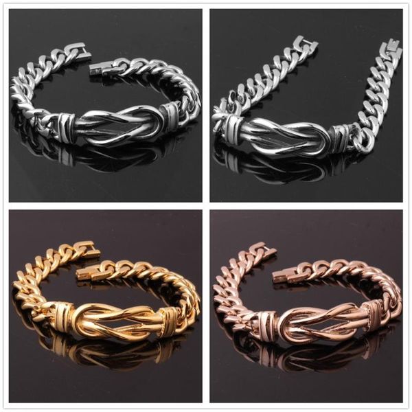 

11.6mm хип-хоп из нержавеющей стали серебряного цвета / золото цвет / розового золото кубинских цепей мужчина womeens браслет wirtband 8.66, Black