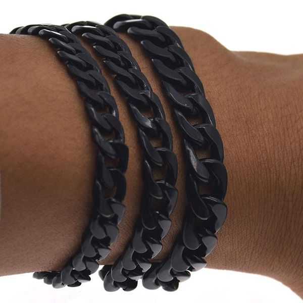 

vintage cuban bracelet for men black rock link chain bracelets & bangles fashion punk party jewellery