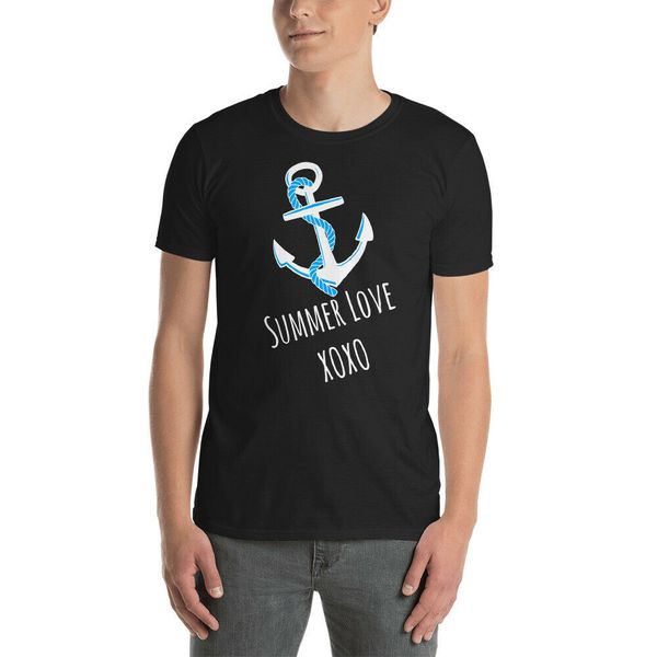

summer love nautical anchor trendy boating beach everyday men's t-shirt summer o neck tee shirt sport hooded sweatshirt hoodie