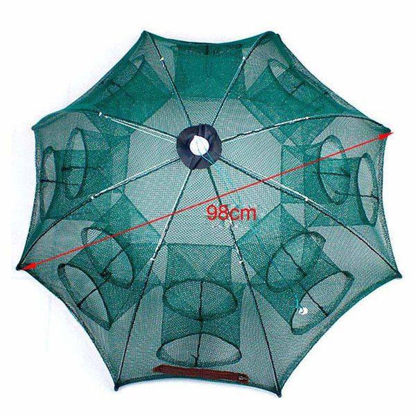 

4-20 holes matic folding fishing net shrimp cage nylon foldable crab fish trap cast net cast folding fishing network sqcqrp pingtoy