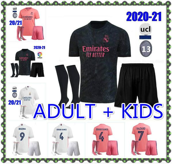 

взрослый kids kit 20 21 реал мадрид футбол футбол 2020 2021 опасность бензема модрический isco asensio camiseta de futbol футбол футбол + но, Black